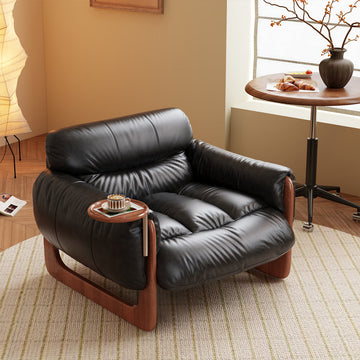 Single Leather Leisure Sofa with Black & Brown Options